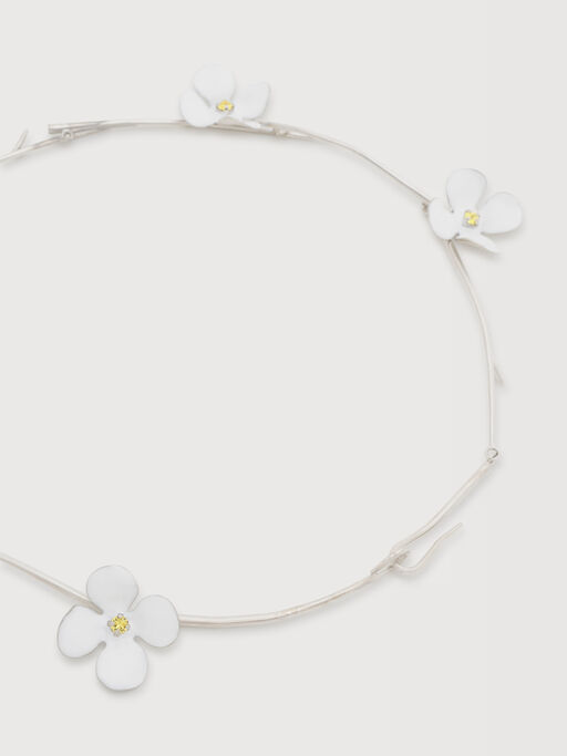 White enamel daisy necklace - Necklaces