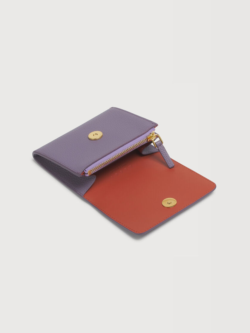 Purple leather flap cardholder with Marni Mending, Image 2
