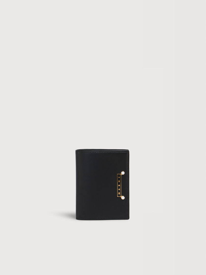 Cartera bifold Envelope de piel negra, Image 1