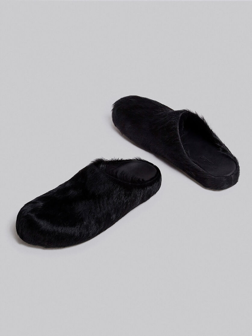 Mocasín sin talón de piel de becerro azul efecto pelo sensación de pies descalzos - Zuecos - Image 5