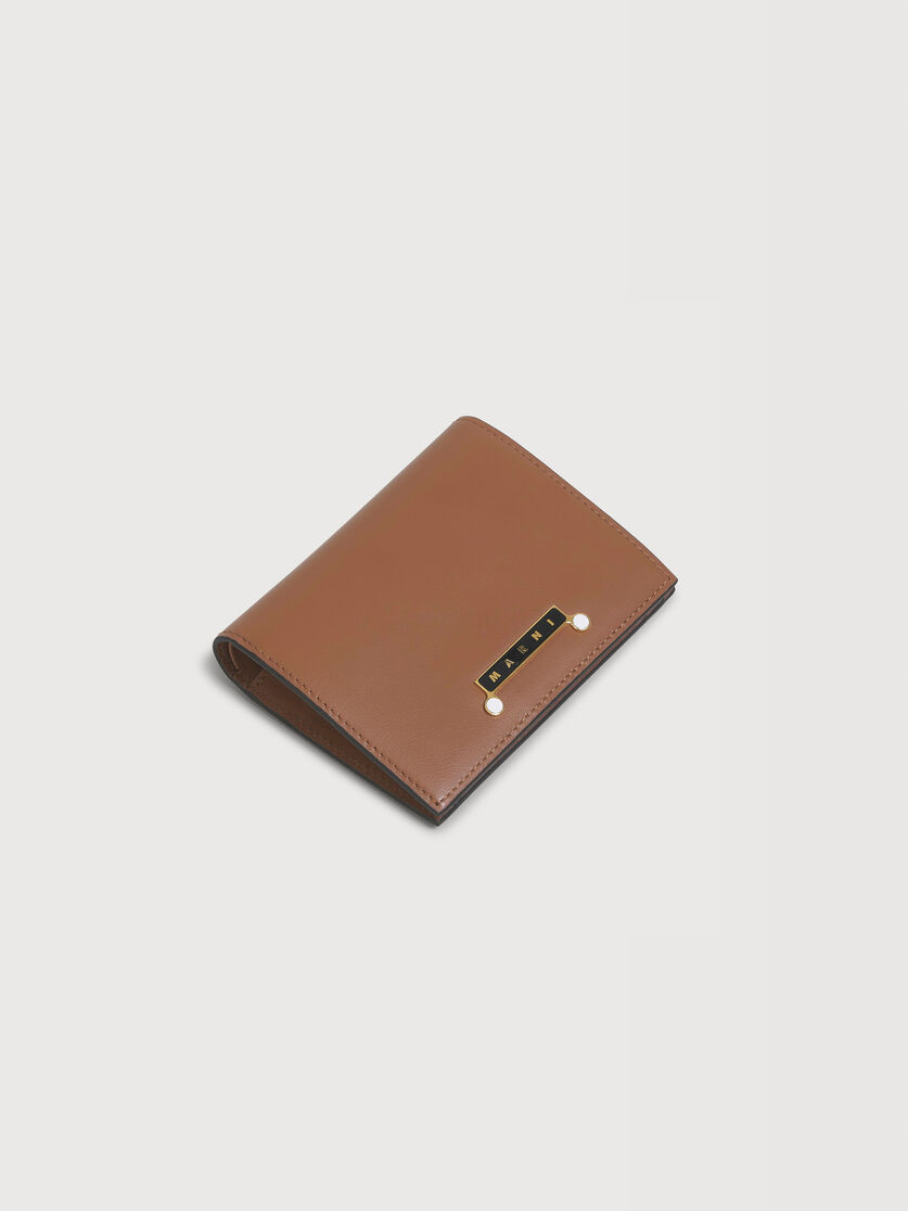 Cartera bifold Envelope de piel marr&oacute;n, Image 5