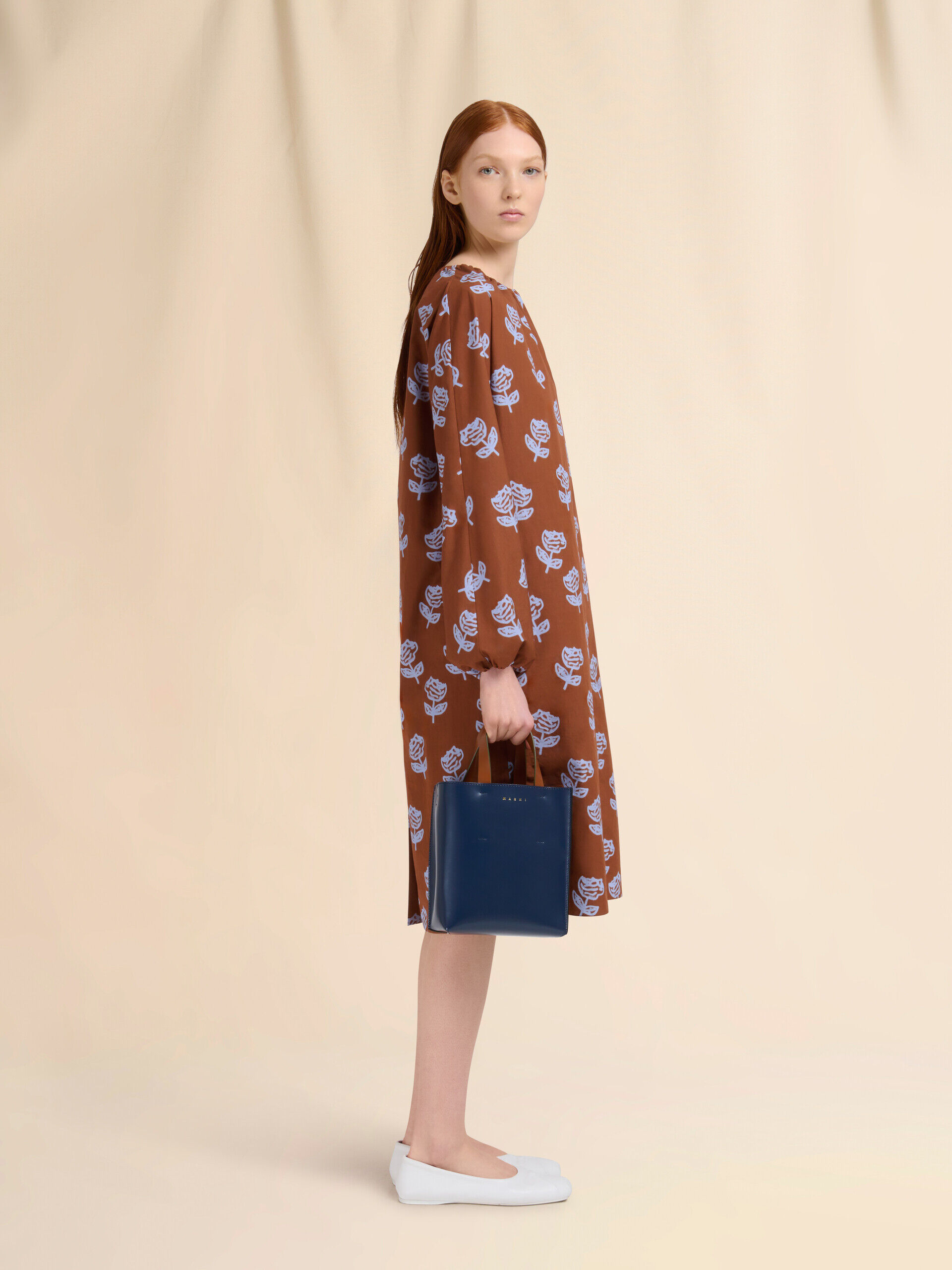 ブルー グレー ブラウン レザー製 Museo ミニバッグ | Marni