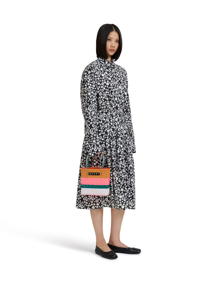アースオブシエナ MARNI MARKET STRIPE BASKET BAG MINI - ショッピングバッグ - Image 2
