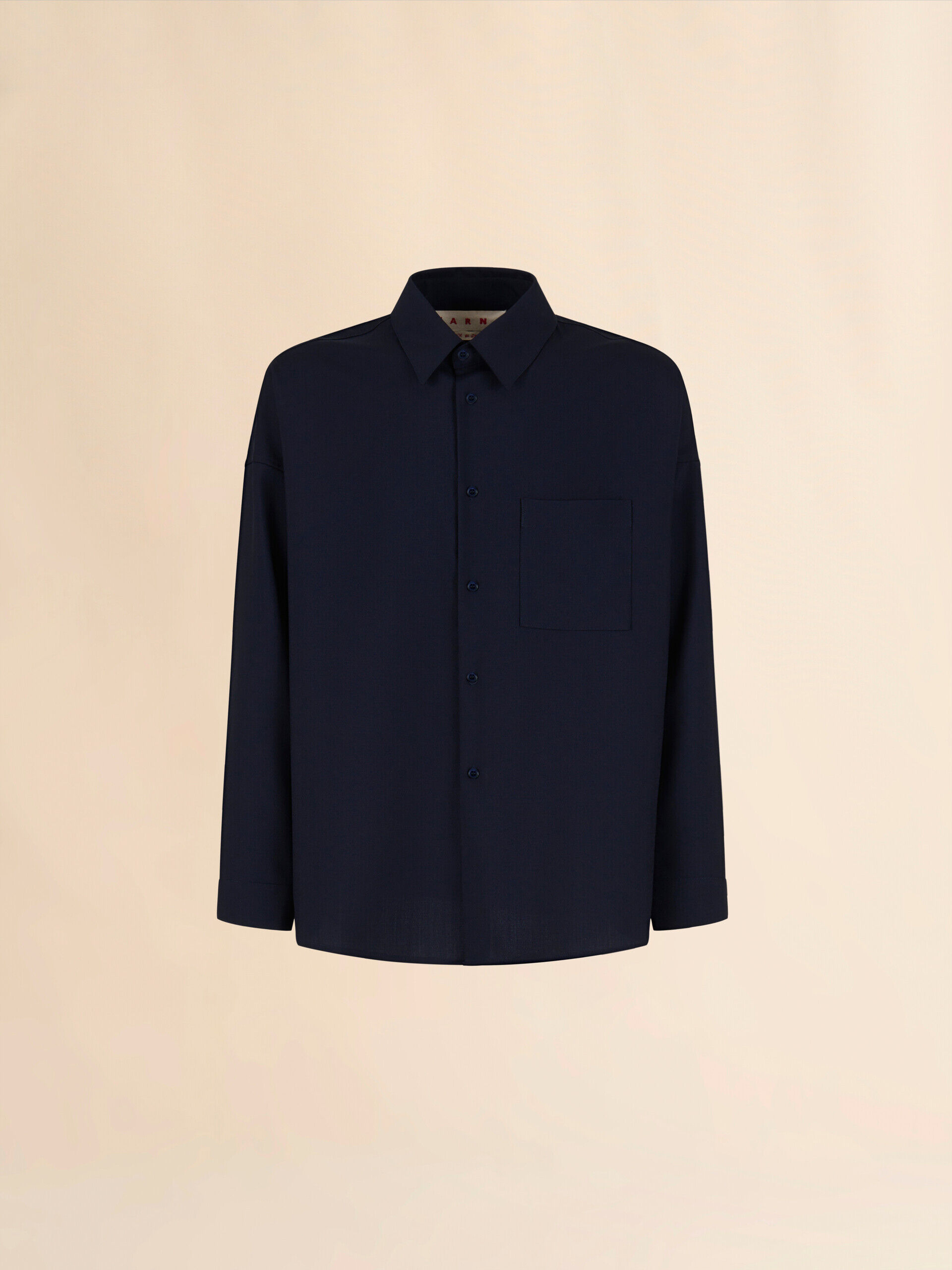 MARNI ネイビー シャツ ジップアップ