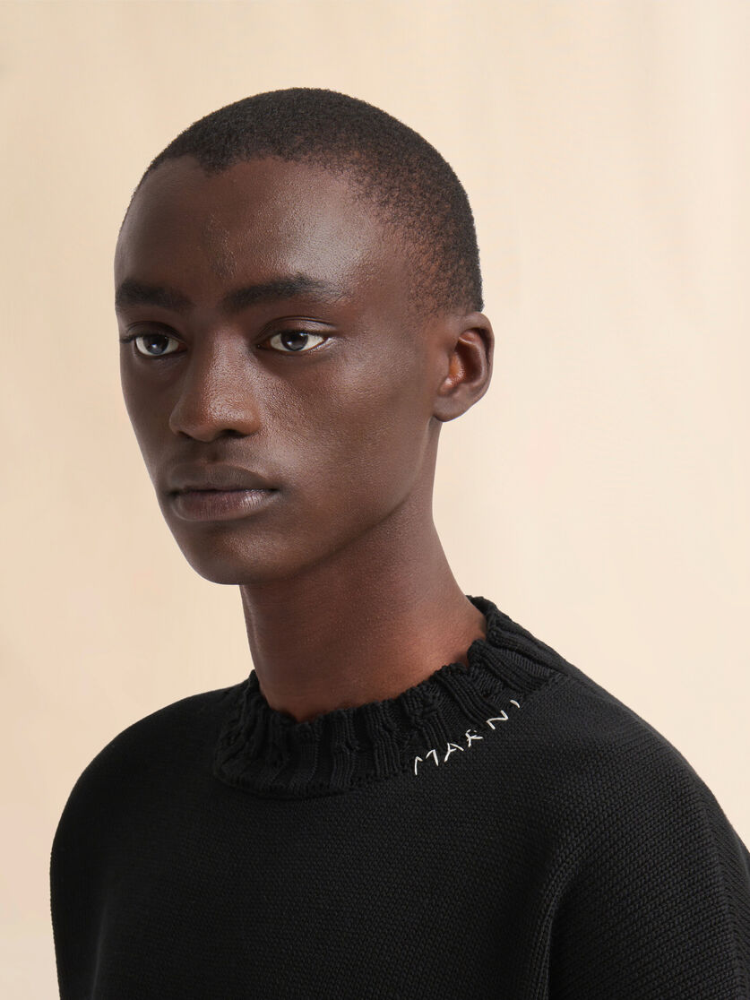 Black twisted crewneck sweater - Pullovers - Image 4