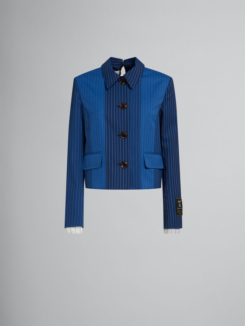 Chaqueta de lana azul degradado con raya diplomática - Chaquetas - Image 1