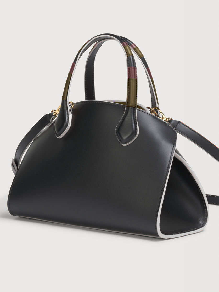 Black leather Overlap small handbag, Image 4