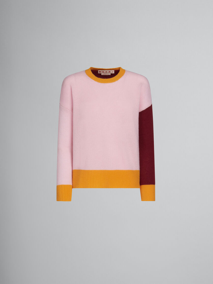 Pink colourblock cashmere jumper Marni
