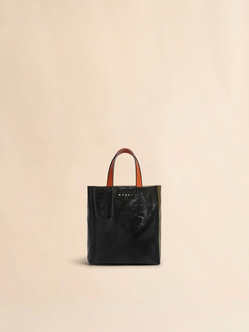 Museo Soft Mini Bag in grey black and red leather - Shopping Bags - Image 1