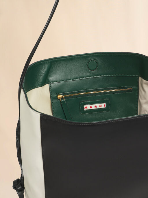 White black and green leather Pod 2.0 large hobo bag - Shoulder Bags