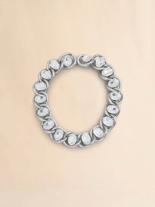 Chunky chain necklace with rhinestones - Necklaces