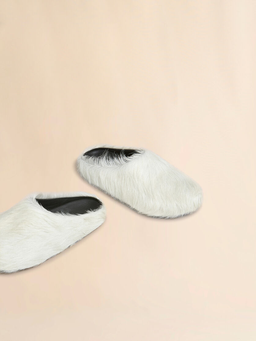 White long hair calfskin Fussbett sabot, Image 5