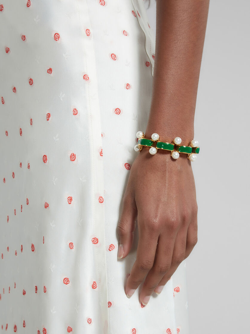 Scalloped bracelet with pearl details - Bracelets - Image 2