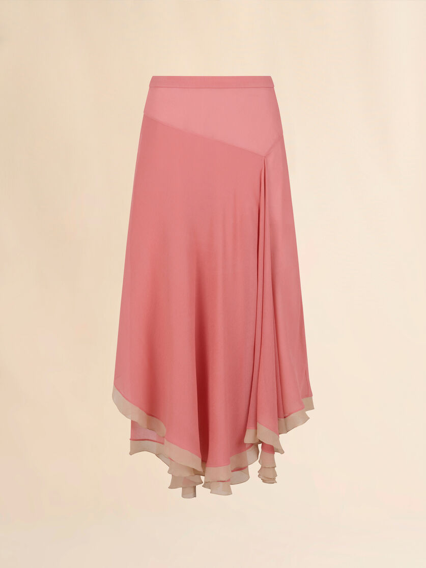 Pink creponne peplum skirt - Skirts - Image 1