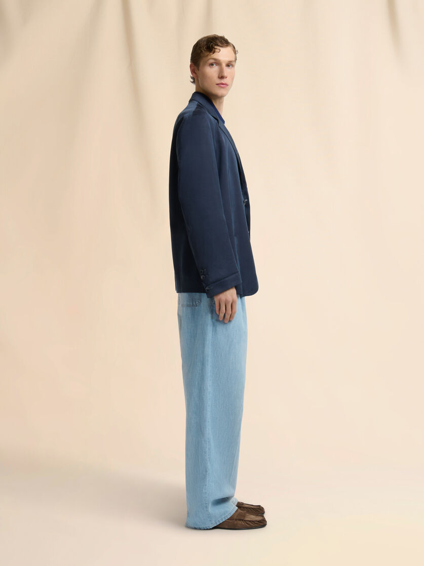 Deep blue satin single-breasted jacket, Image 6