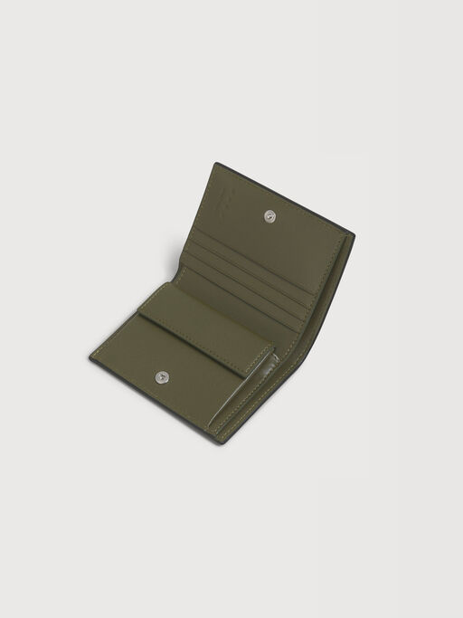 Mustard leather bifold wallet with Marni Mending embroidery - Wallets