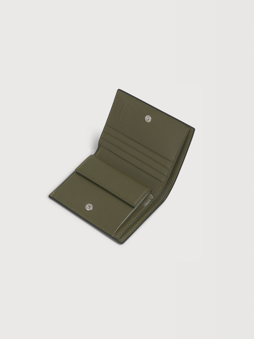Mustard leather bifold wallet with Marni Mending embroidery, Image 4
