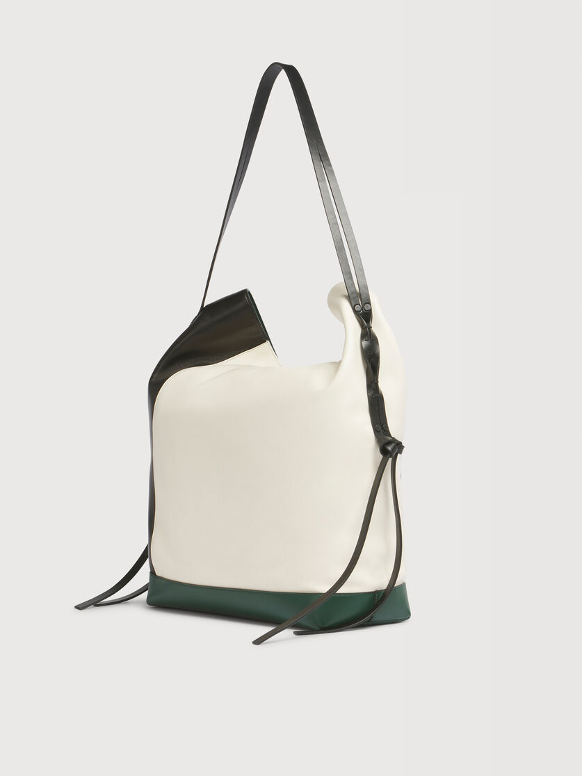 White black and green leather Pod 2.0 large hobo bag, Image 2