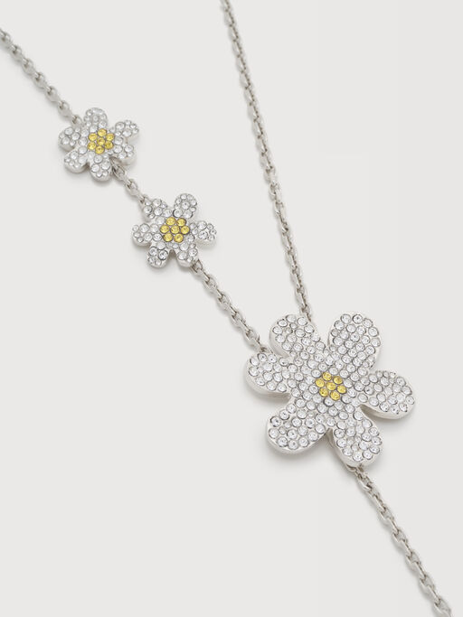 Yellow rhinestone daisy necklace - Necklaces
