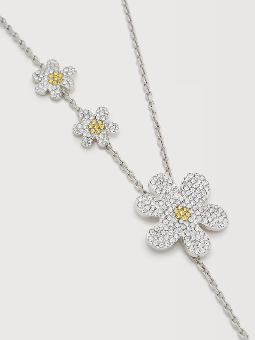 Yellow rhinestone daisy necklace, Image 3