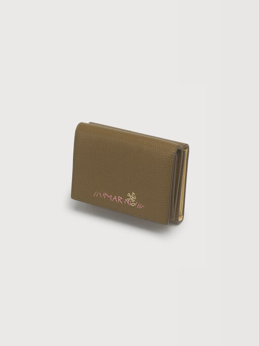 ブラウン レザー Marni Mending 三つ折りウォレット - 財布
