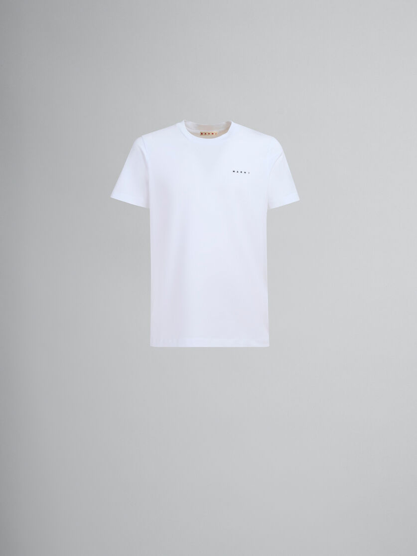 Camiseta azul intenso de algodón ecológico con minilogotipo Marni - Camisetas - Image 1