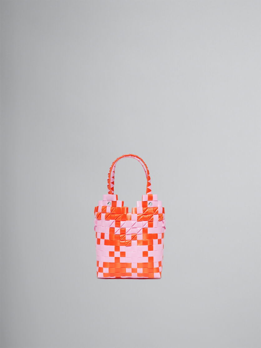 Orange and pink woven Diamond Basket Bag | Marni 
