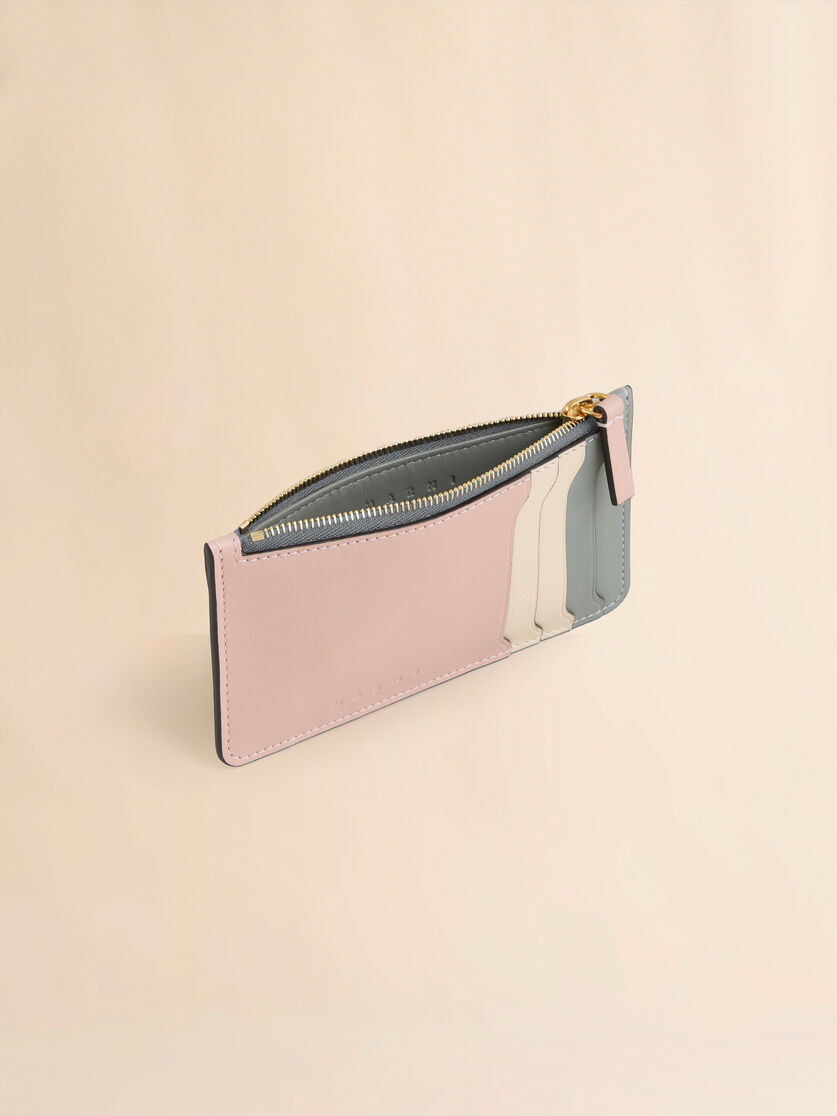 ブルー、ベージュ＆ライトブルー レザー製 Trunkaroo カードホルダー - 財布 - Image 2