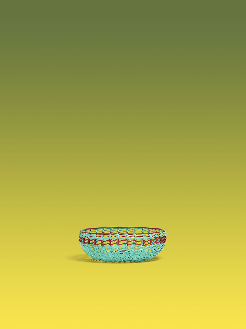 Petite corbeille MARNI MARKET turquoise et bordeaux - Accessoires - Image 1
