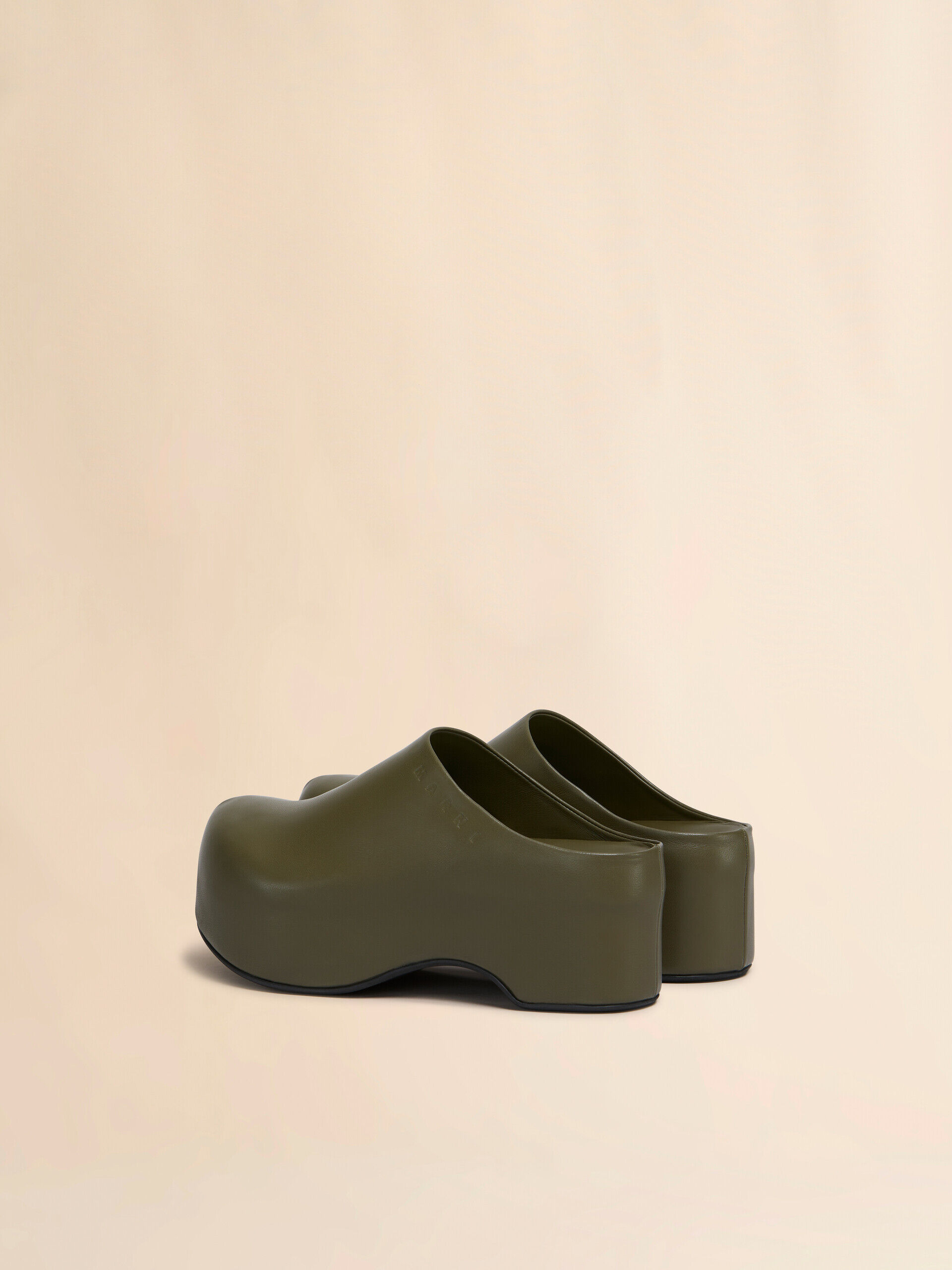 某メーカー green Deep leather Marni | sabot clog chunky 靴