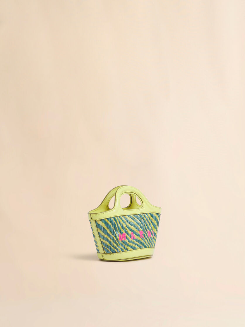 Green wavy raffia-effect Tropicalia micro bag, Image 6