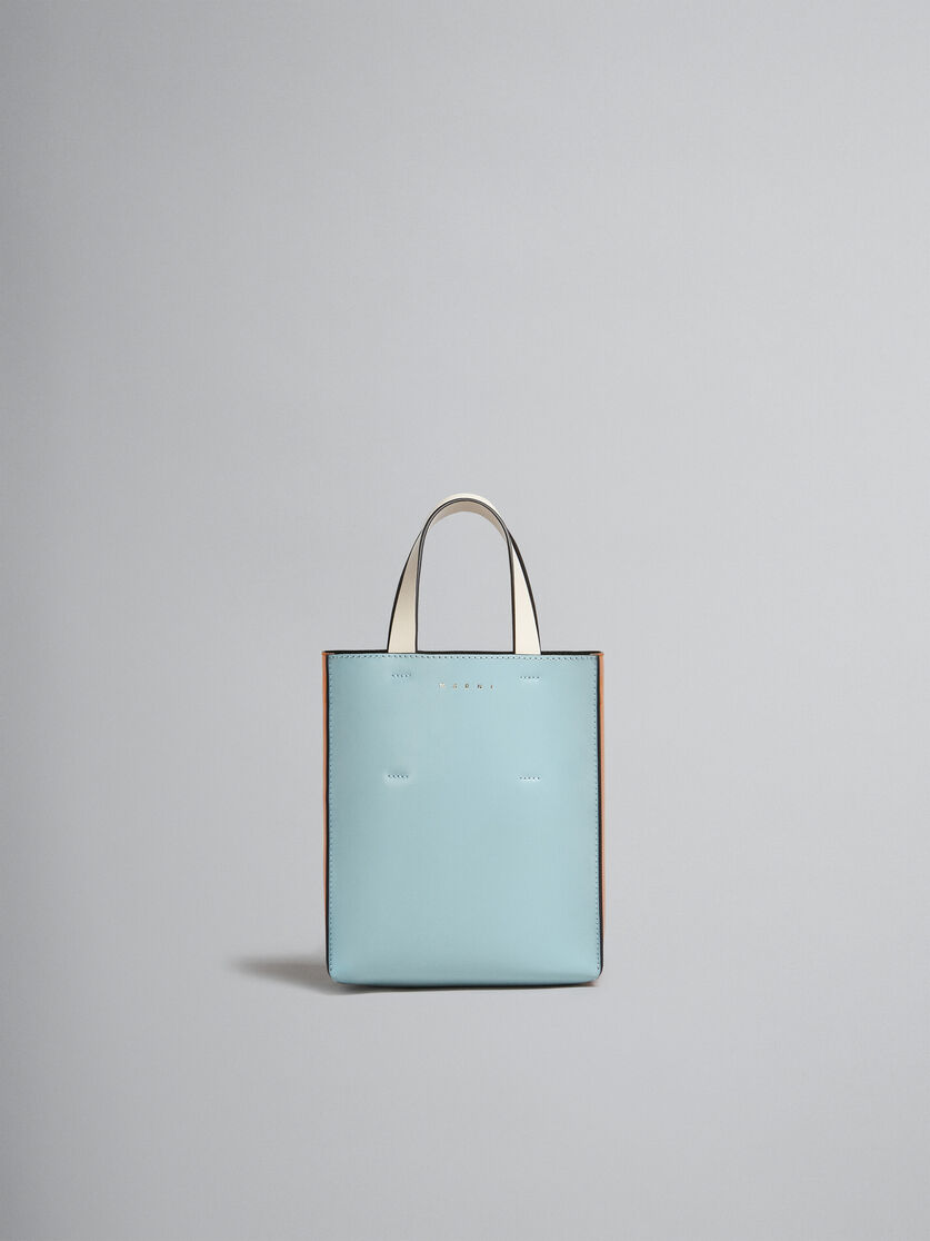 Zweifarbige MUSEO Tasche aus glänzendem Kalbsleder mit Schulterriemen - Shopper - Image 1