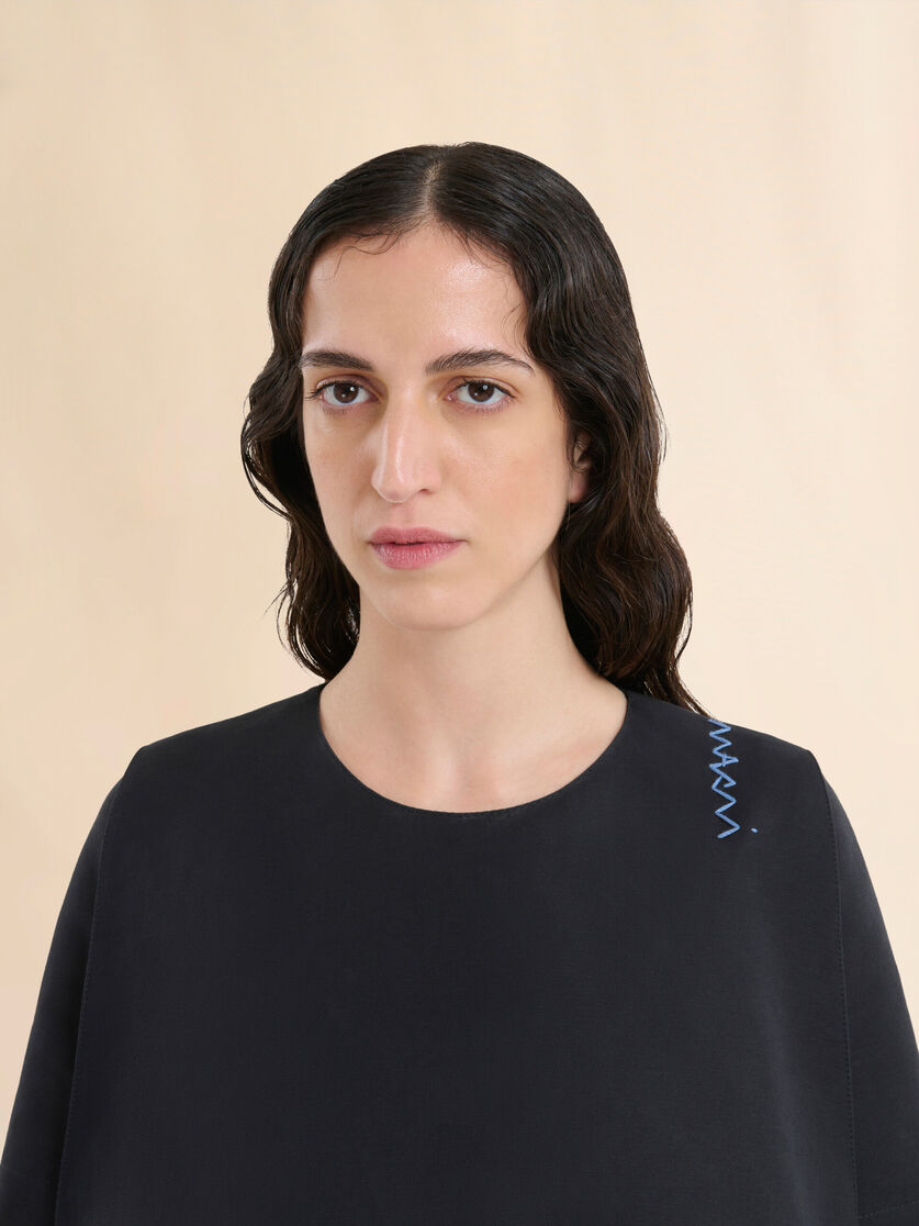 Short black flared dress with Marni Symbol - Dresses - Image 4