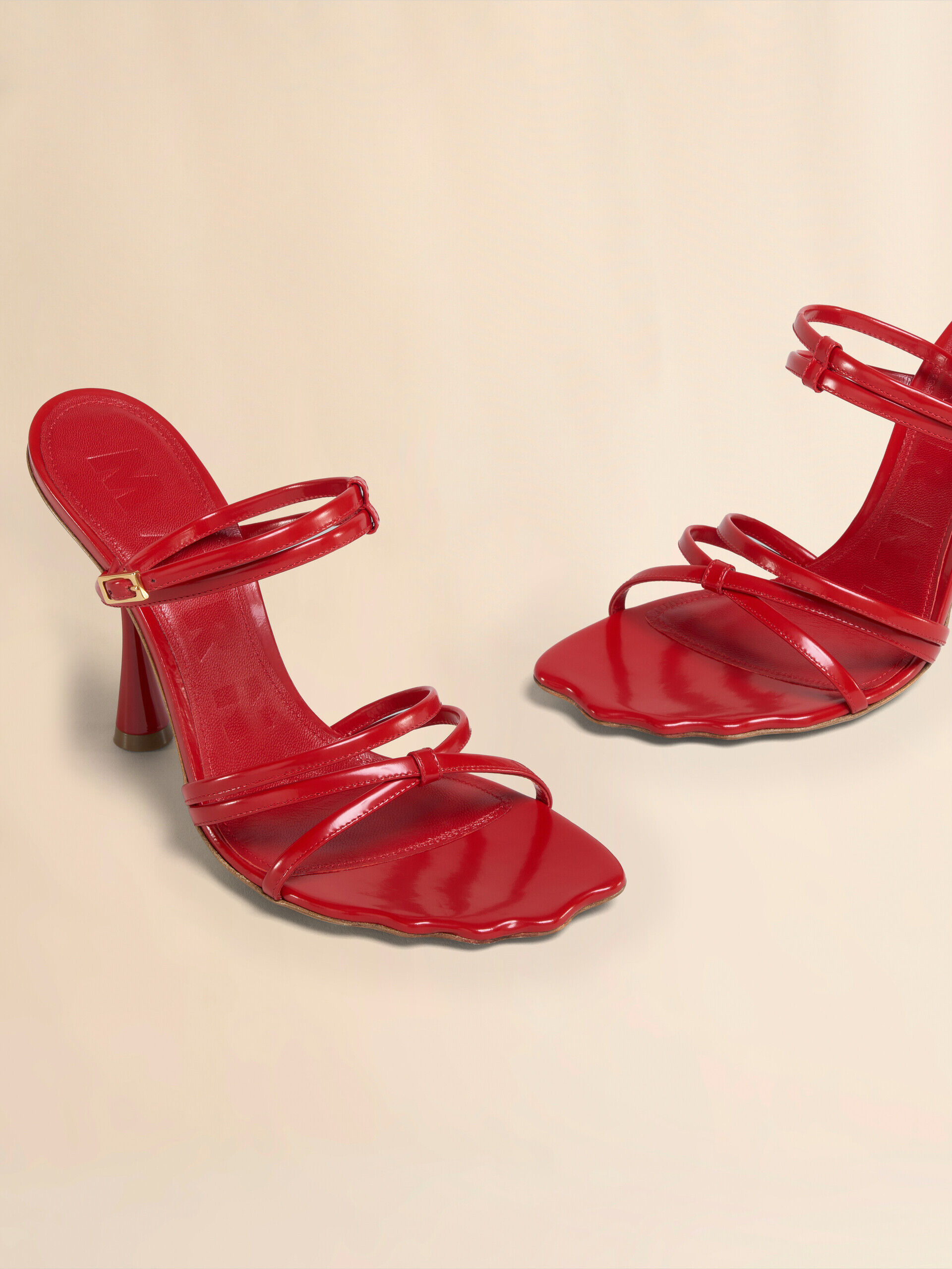 Red leather Moonlight sandal with ankle strap | Marni