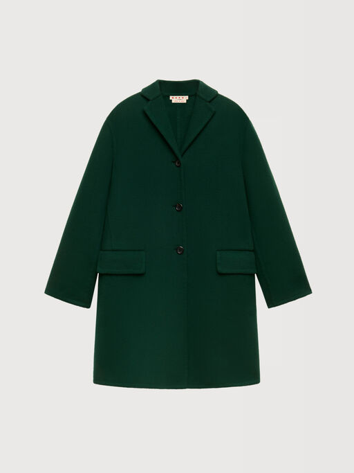 Green wool-cashmere coat - Coats