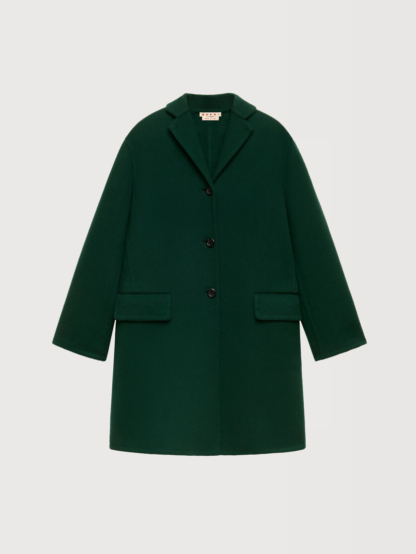 Green wool-cashmere coat, Image 1