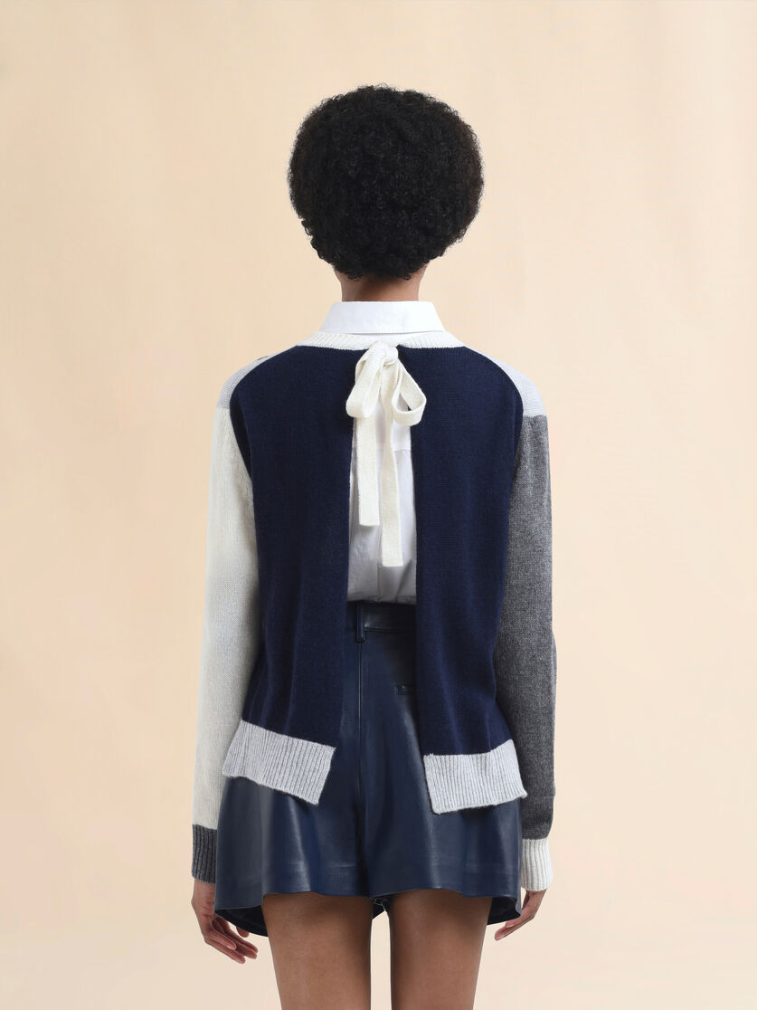 Grey colour block cashmere jumper with Marni Symbol - Pullovers - Image 3