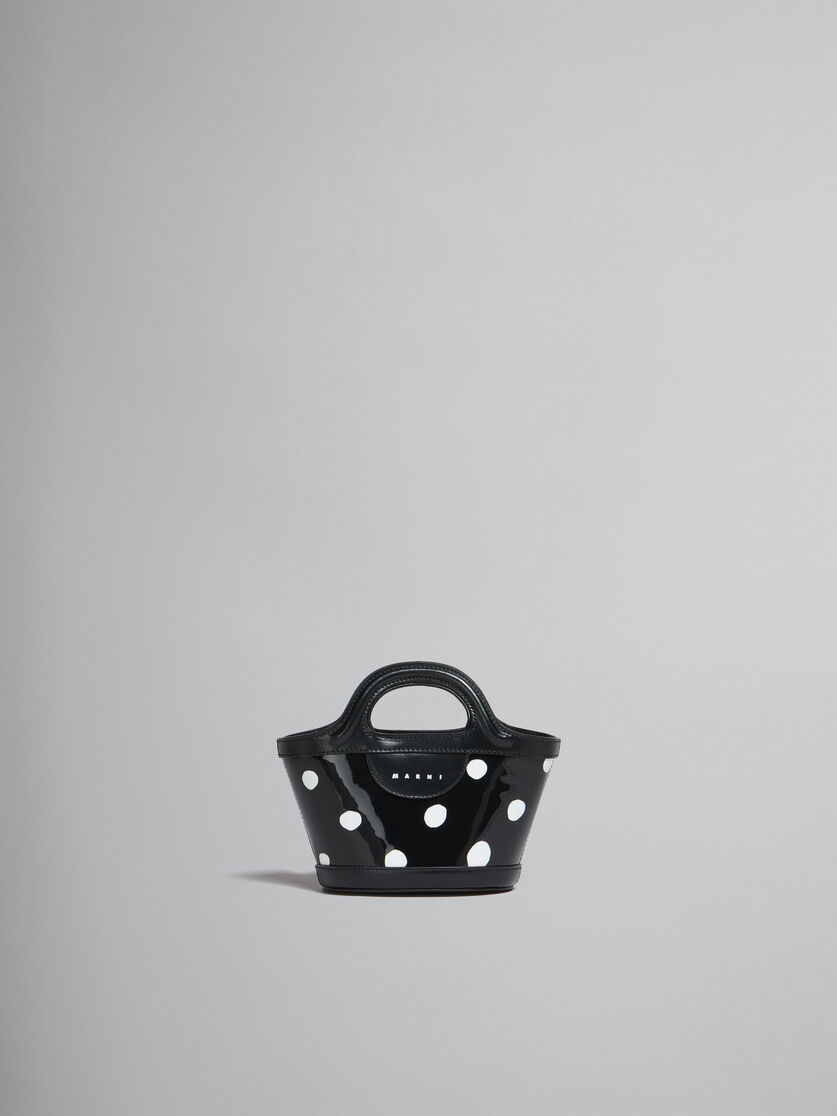 Black and white polka-dot patent leather Tropicalia Micro Bag - Handbag - Image 1