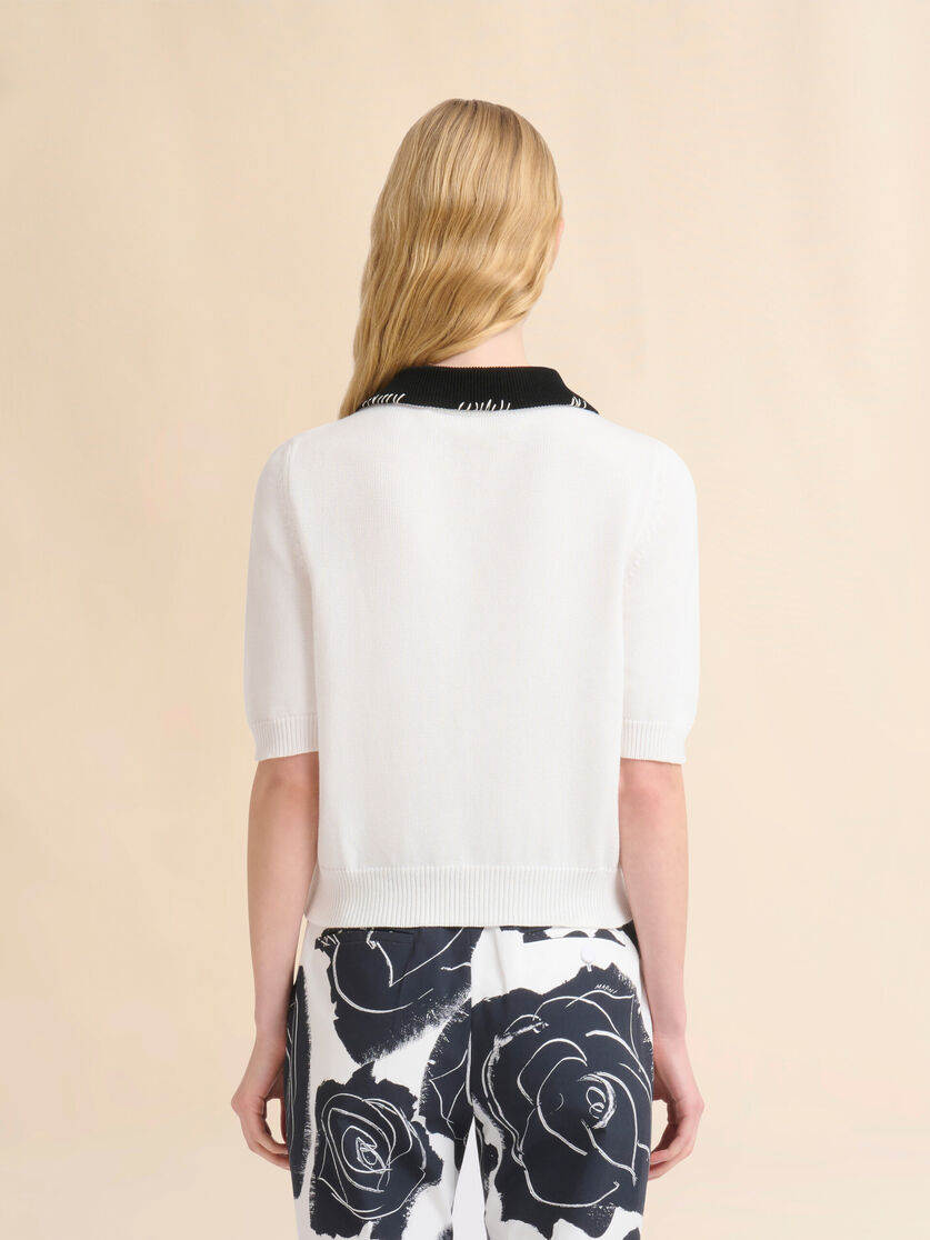 White cotton polo shirt with Marni Symbol - Shirts - Image 3