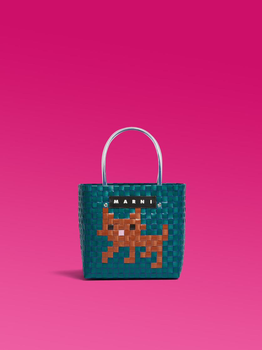 Yellow and brown MARNI MARKET ANIMAL BASKET bag - Shopping Bags - Image 1