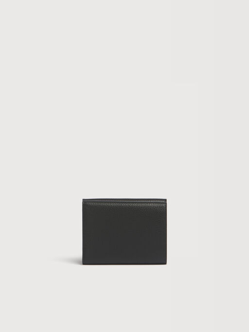 ブラック レザー Marni Mending 刺繍 三つ折りウォレット - 財布