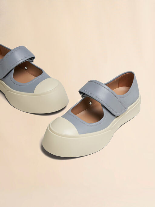 Grey leather Mary Jane sneaker - Sneakers