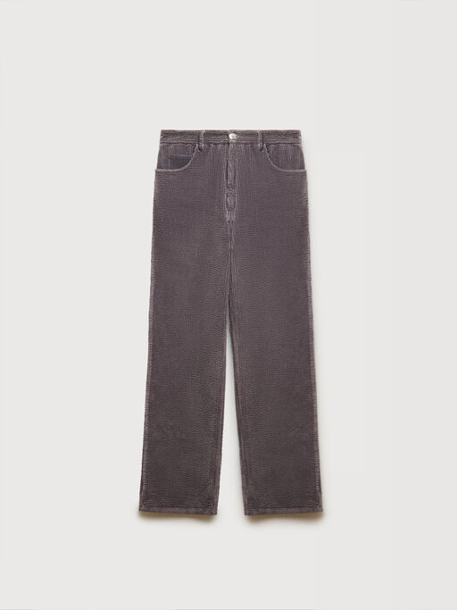 Grey corduroy flared trousers - Pants
