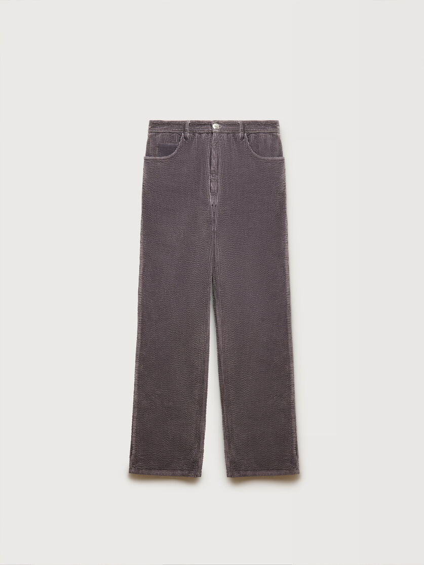 Grey corduroy flared trousers, Image 1