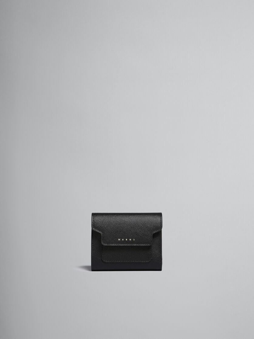 ブラック サフィアーノレザー製ウォレット - 財布 - Image 1