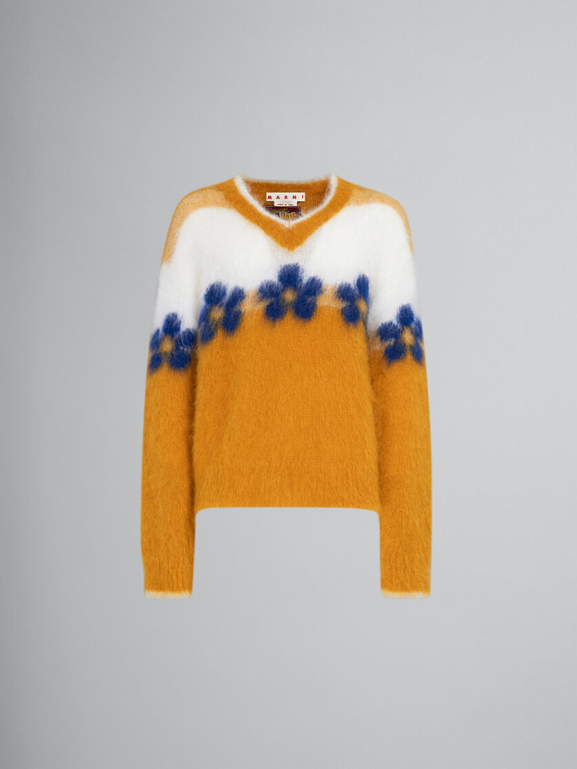 Black mohair jumper with flowers - Pullovers - Image 1