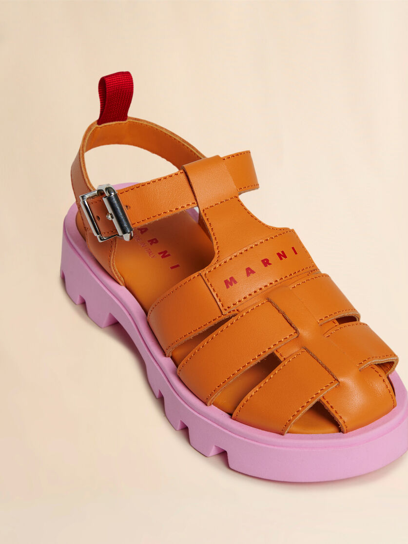 Orange leather fisherman sandal - Sneakers - Image 4