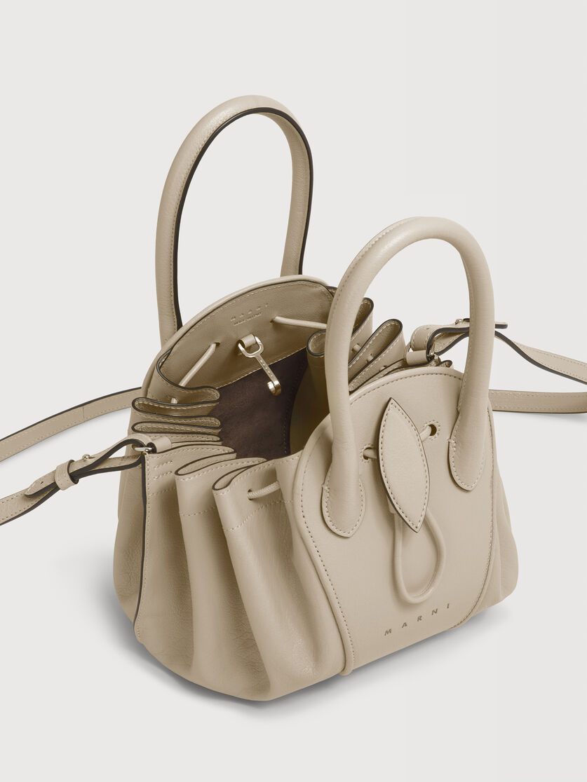 Taupe leather Tulipea small handbag, Image 3