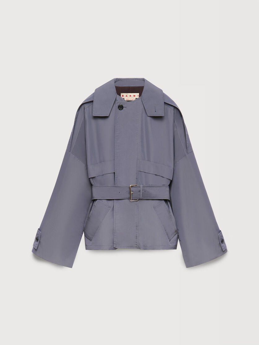 Grey nylon blouson with belt, Image 1