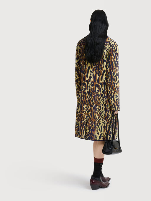 Yellow animalier wool chenille coat - Coats